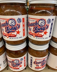 Coach Tony's Gourmet Meat Hot Sauce - THREE 16 oz. btl